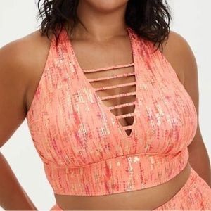Torrid Wireless High Neck Lattice Bikini Top